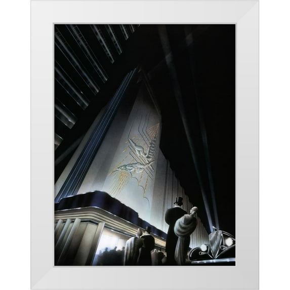 Hoppe, Robert 25x32 White Modern Wood Framed Museum Art Print Titled - Opening Night