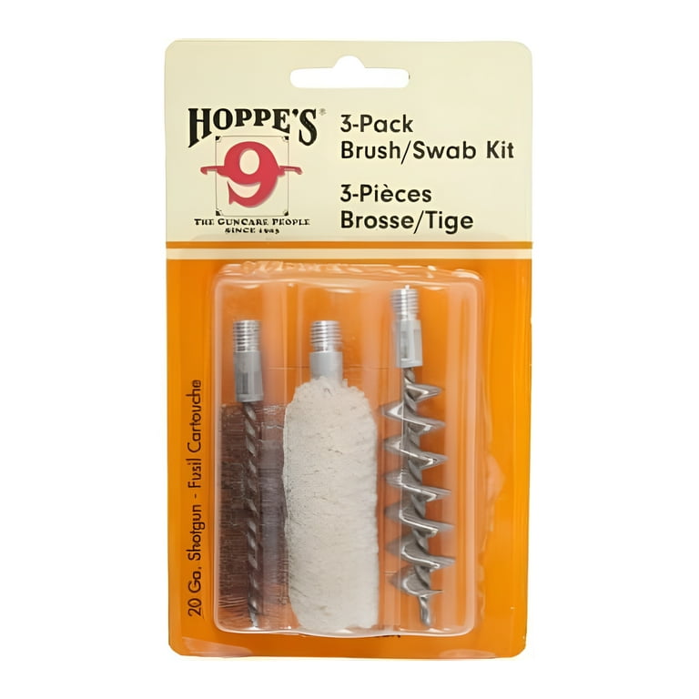 Hoppe's 3-Pack Brush/Swab Kit - Shotgun Cleaning Kits, 20 Gauge