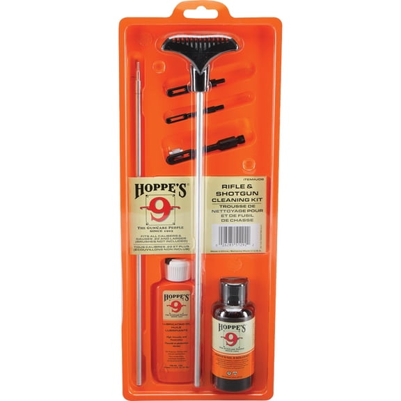 Hoppe's Gun Cleaning Kit No. 9 Universal Rifle/Shotgun Clamshell - Aluminum Rod - 1 Pack