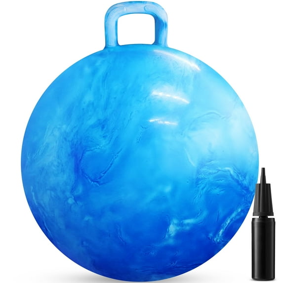 Bedwina Hopper Ball  with Handle for Kids Ages 7-9 Bouncing Ball, Blue 20"