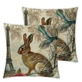 thumbnail image 1 of Hopper Country Vintage Animal Pillow Case Cotton Decoration Cute Rabbit, Classical Double Garden Flower Pillow Case, Various Sizes, Set of 2, 1 of 7