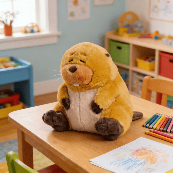 Hoppers 9" Loaf Plushie - Ultra-Soft Chubby Beaver Stuffed Animal - Cuddly Squishy Gopher Doll for Desk Decor, Bedside Companion & Kawaii Gift by LEJHVAQK