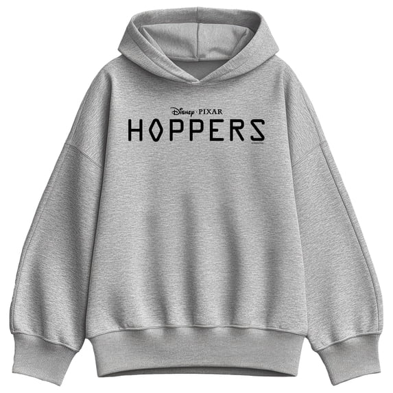 Hoppers - Black Logo Women's Oversized Fleece Hoodie Sweatshirt