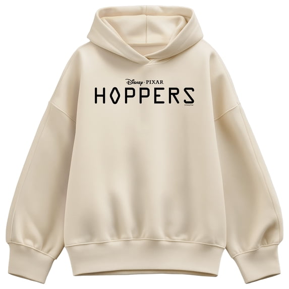 Hoppers - Black Logo Women's Oversized Fleece Hoodie Sweatshirt