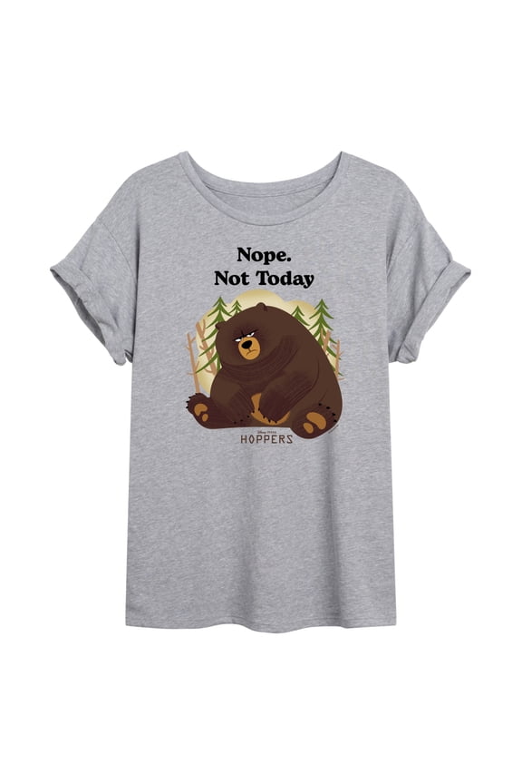 - Nope Not Today Ellen - Juniors Oversized Graphic T-Shirt