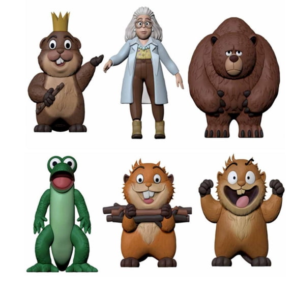 Hoppers The Beaver Transformation Plan 6PCS Collectible Action Figures, 3.94 Inch Premium Rubber Movie Figurines for Hobby Collectors