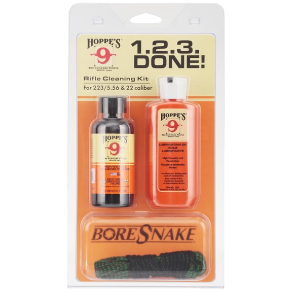 Hoppes 1.2.3. Done! Rifle Cleaning Kit 3 pc Carded Pack