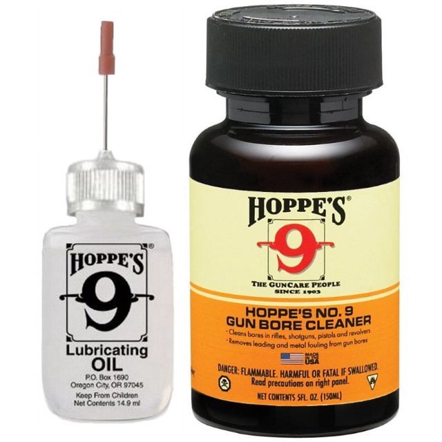 Hoppes No. 9 Needle Oiler 3060 & 5oz Gun Bore Solvent Cleaner 904