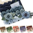 thumbnail image 1 of Hoppin Gee 25 Pcs Artificial Rose Flowers, Foam Gift Box Roses with Stems,for Wedding Party DIY Bouquets,Home Decoration（Blue）, 1 of 7
