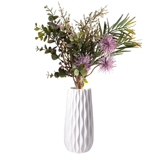 Hoppin Gee Autumn and Winter Artificial Plant,Purple Dandelion Pine Leaf vase Bouquet,for Party Wedding Interior Decoration