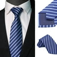 thumbnail image 1 of Hoppin Gee Men's Blue Stripe Zipper Necktie Boy zipper tie For Business Campus and Wedding Occasions, 1 of 6