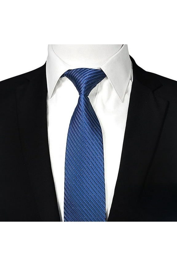 Men's Zipper Tie,Men's Navy Blue Striped Neckties,Party Decoration Accessories