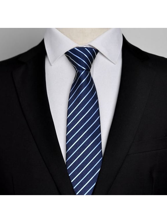 Mens Ties Blue Mens For Ties Blue Striped Necktie for Wedding, Business, Party Occasions