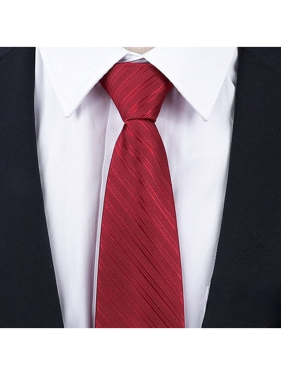 Mens tie 8cm Slim Skinny Solid Necktie Red pinstripe Necktie Men pinstripe Tie Party Wedding