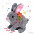 thumbnail image 1 of Hopping Rabbit with LED Ears Carrot Backpack Interactive Plush Bunny Toy with Sounds Animated Walking Wiggle Light up Ears Twitch Nose Gift for Toddlers 7'', 1 of 9