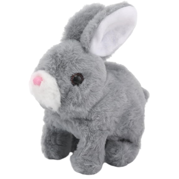 Hopping Walking Bunby Realistic Bunny Toy Rabbit Toy with Sounds, Wiggling Ears, Twitching Mouth and Nose, Educational Interactive Bunny Bunbi for Baby