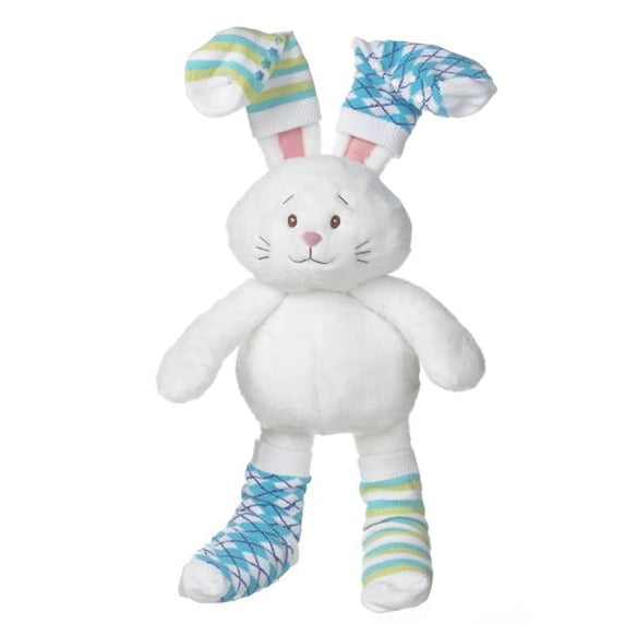 Hoppity Blue Socks Bunny Plush by Baby Ganz -White Rabbit Plush