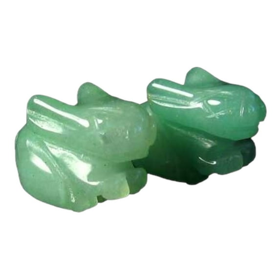 Hoppy Aventurine Bunny Rabbit Animal Beads | 22x12x10m | Green | 2 Beads