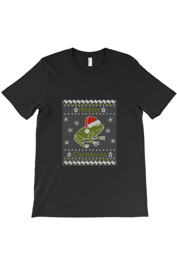 Hoppy Christmas Frog Funny Ugly Sweater Holiday Graphic H8467 Unisex T-Shirt, Up to 5XL Available
