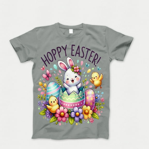 Hoppy Easter Bunny & Chicks Graphic T-Shirt – Cute Spring Egg Hunt Tee for Kids & Adults