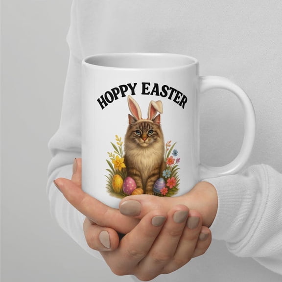 Hoppy Easter C1At Mug Bunny Ears, Easter Eggs Coffee Cup