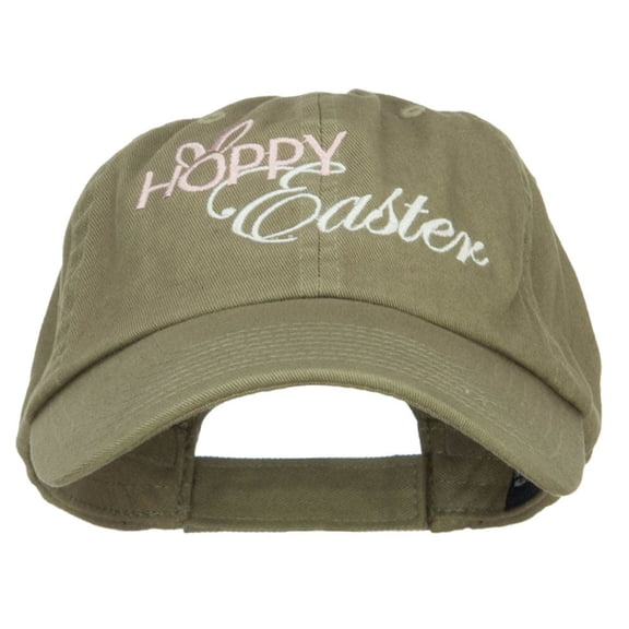 Hoppy Easter Embroidered Low Cap - Olive OSFM