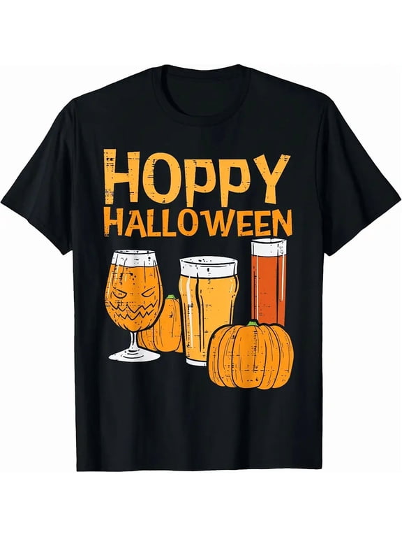 Hoppy Halloween Funny Dad Halloween Beer Men Grandpa Uncle T-Shirt