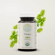 HerbEra Hops Capsules, Organic Herbal Dietary Supplement for Immune Support, Certified Organic Hops Humulus Lupulus Dried Flower Capsules, Natural, 60 Capsules