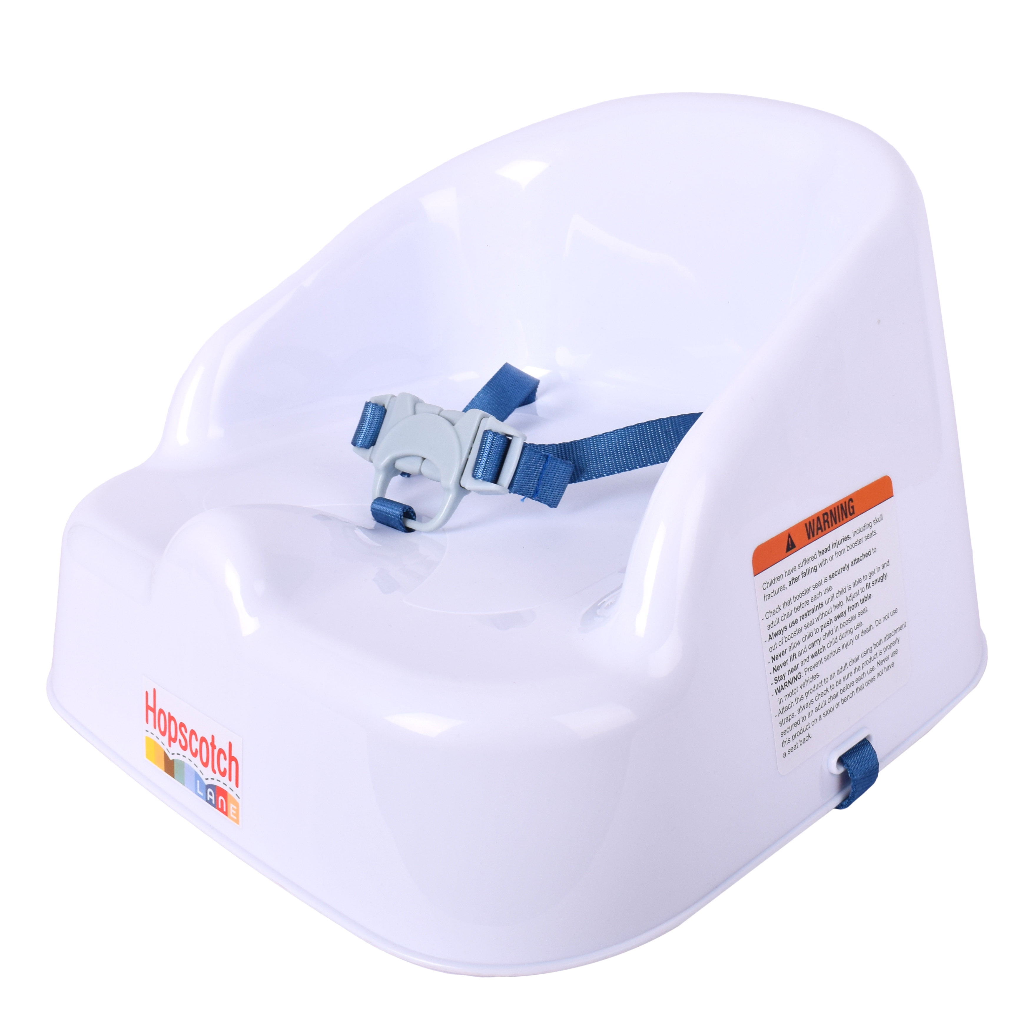 Hopscotch Lane Booster Seat with Straps, White, 6+ Months Unisex