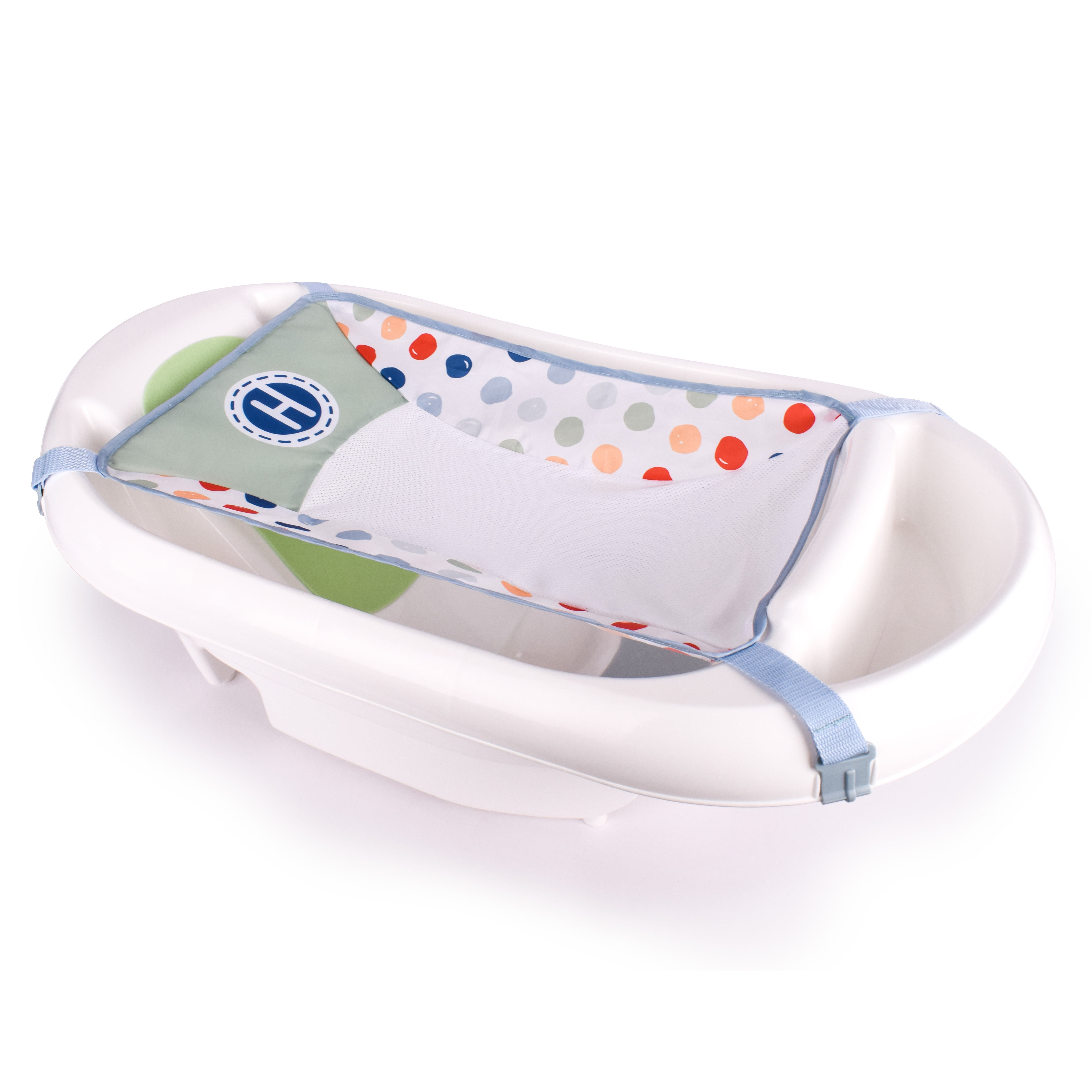 Hopscotch Lane Newborn to Toddler White 3-in-1 Rigid Baby Bathtub with Sling, Ages 0+ Months, Unisex