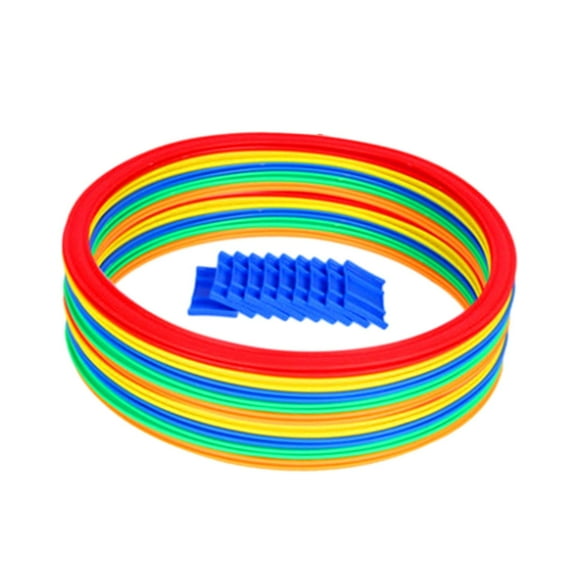 Hopscotch Rings Game Hopscotch Hoops with Connectors Sensory Training Equipment Party Toddlers Kids Hopscotch Hopscotch Jump 28cm 10 rings