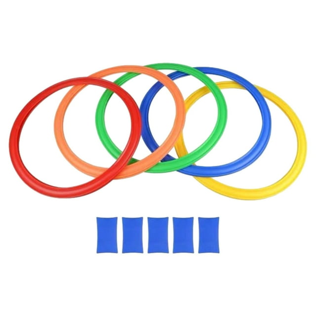 Hopscotch Rings Game Hopscotch with Connectors Ages 3+ Kid Play Set Durable Game Toy Agility Training Colored Hopscotch Jump 28cm 5 rings