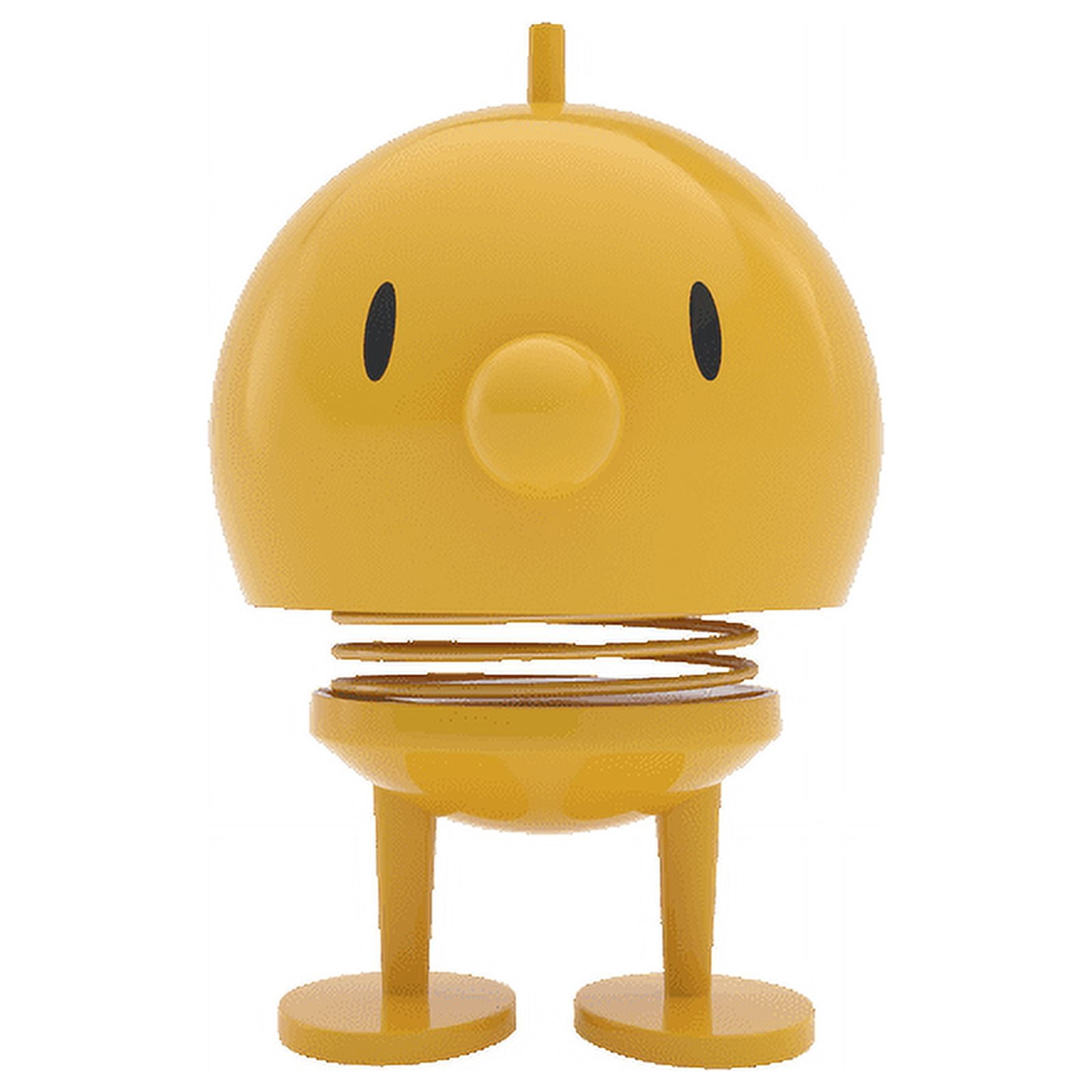 Hoptimist Junior Bumble, Home Decor Ornament - Danish Design, Plastic W/Metal Spring, Medium - Boy with Happy Eyes- (Yellow)