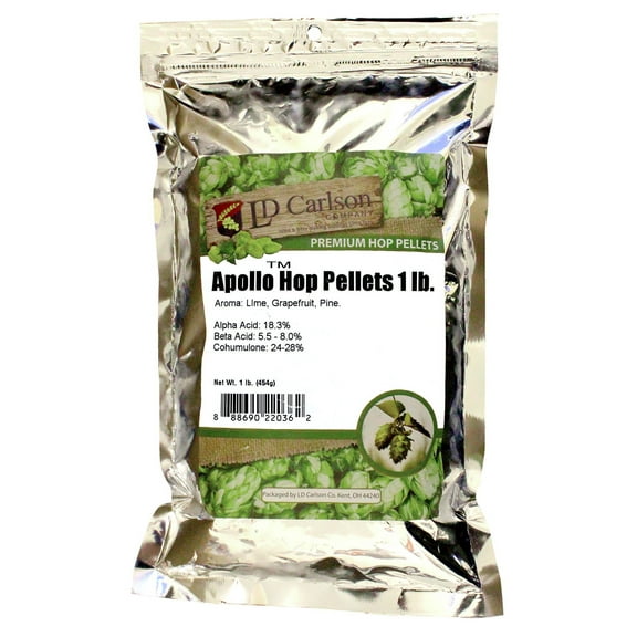 Hopunion US Hop Pellets for Home Brew Beer Making - 1 Pound (Apollo)