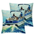 thumbnail image 1 of Hopyeer Throw Pillow Covers Decor Quote with Exciting Drift Boat Linen Pillowcase Decor Outdoor Car Chair (WH-Lake), 1 of 6