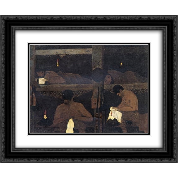 Horace Pippin 2x Matted 24x20 Black Ornate Framed Art Print 'Study For The Barracks'