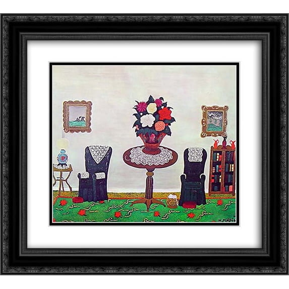 Horace Pippin 2x Matted 24x20 Black Ornate Framed Art Print 'Victorian Interior'
