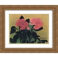 thumbnail image 1 of Horace Pippin 2x Matted 24x20 Gold Ornate Framed Art Print 'Two Pink Roses', 1 of 2