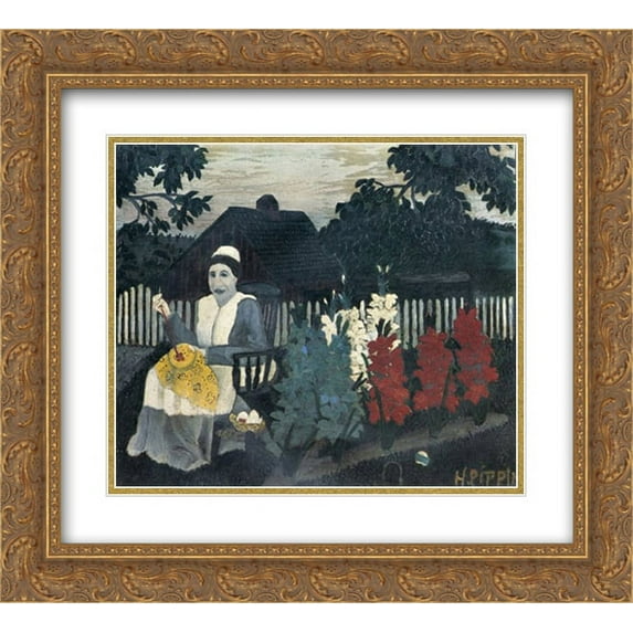 Horace Pippin 2x Matted 24x20 Gold Ornate Framed Art Print 'Victory Garden'