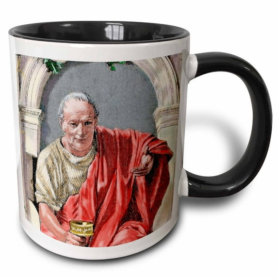 3drose, Horace, Roman Lyric Poet, Augustus, Engraving - Eu16 Pri0096 - Prisma, 11oz Two-tone Black Mug
