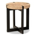 thumbnail image 1 of Horace Rustic and Industrial Natural Brown Finished Wood and Black Finished Metal End Table, 1 of 5