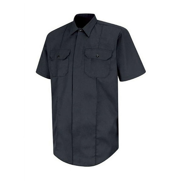 Horace Small Men's First Call Concealed Button Front Short Sleeve Shirt, Navy, Size: Large