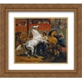 thumbnail image 1 of Horace Vernet 2x Matted 22x20 Gold Ornate Framed Art Print 'The Start of the Race of the Riderless Horses', 1 of 2