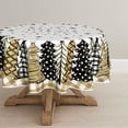 thumbnail image 1 of Horaldaily Christmas Tablecloth 60×60 Inch Round, Christmas Trees Buffalo Plaid Beige Washable Table Cover for Party Picnic Dinner Decor, 1 of 6