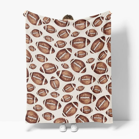 Horaldaily Football Flannel Blanket Throw, Football Soft Fuzzy Plush Cozy Fleece Blankets for Couch Sofa Bed Lounging, Ideal Gifts for Kids Adults Self