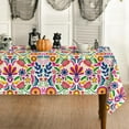 thumbnail image 1 of Horaldaily Mexico Tablecloth 60x84 Inch Rectangular, Halloween Cinco De Mayo Fiesta White Washable Seasonal Table Cover for Party Picnic Dinner Decor, 1 of 10