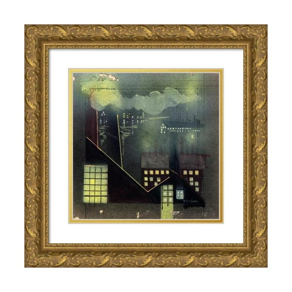 Horatio C. Forjohn 20x20 Gold Ornate Framed and Double Matted Museum Art Print Titled - Industry at Night (ca. 1940)