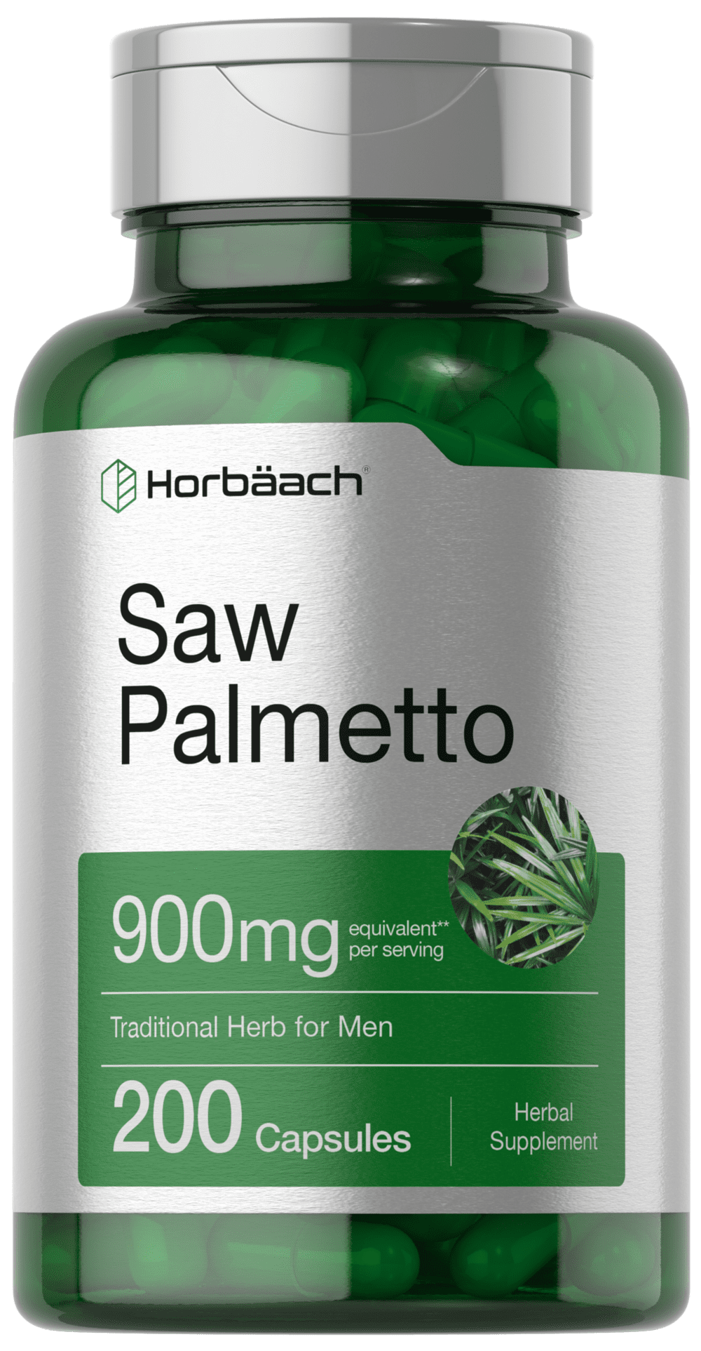 Saw Palmetto Extract | 900mg | 200 Capsules | Non-GMO, Gluten Free | by Horbaach