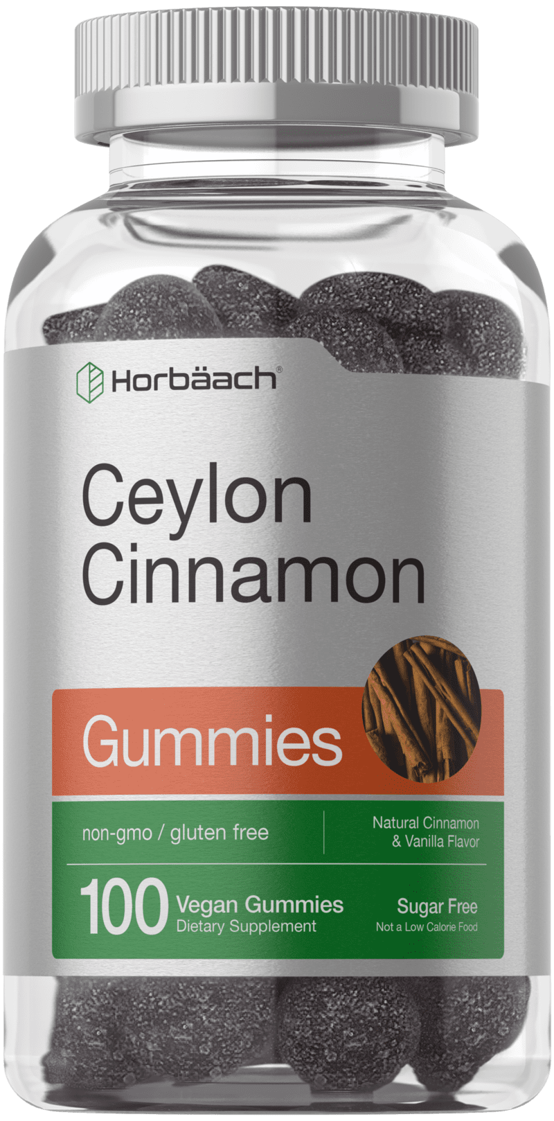 Ceylon Cinnamon Gummies 2000mg 100 Count Vegan, NonGMO, Gluten