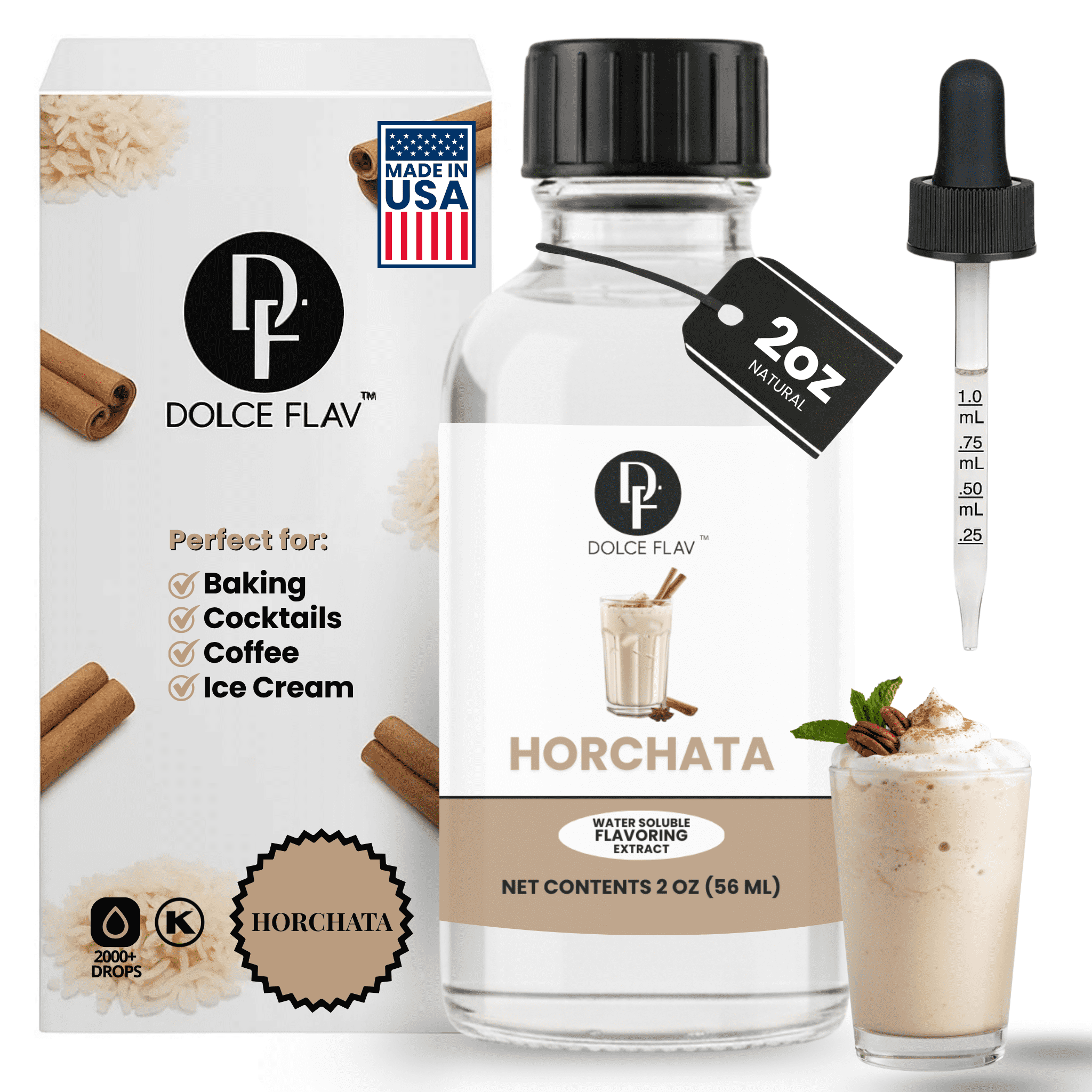 Horchata Extract - 2 Oz. For Baking, Beverages & Ice cream